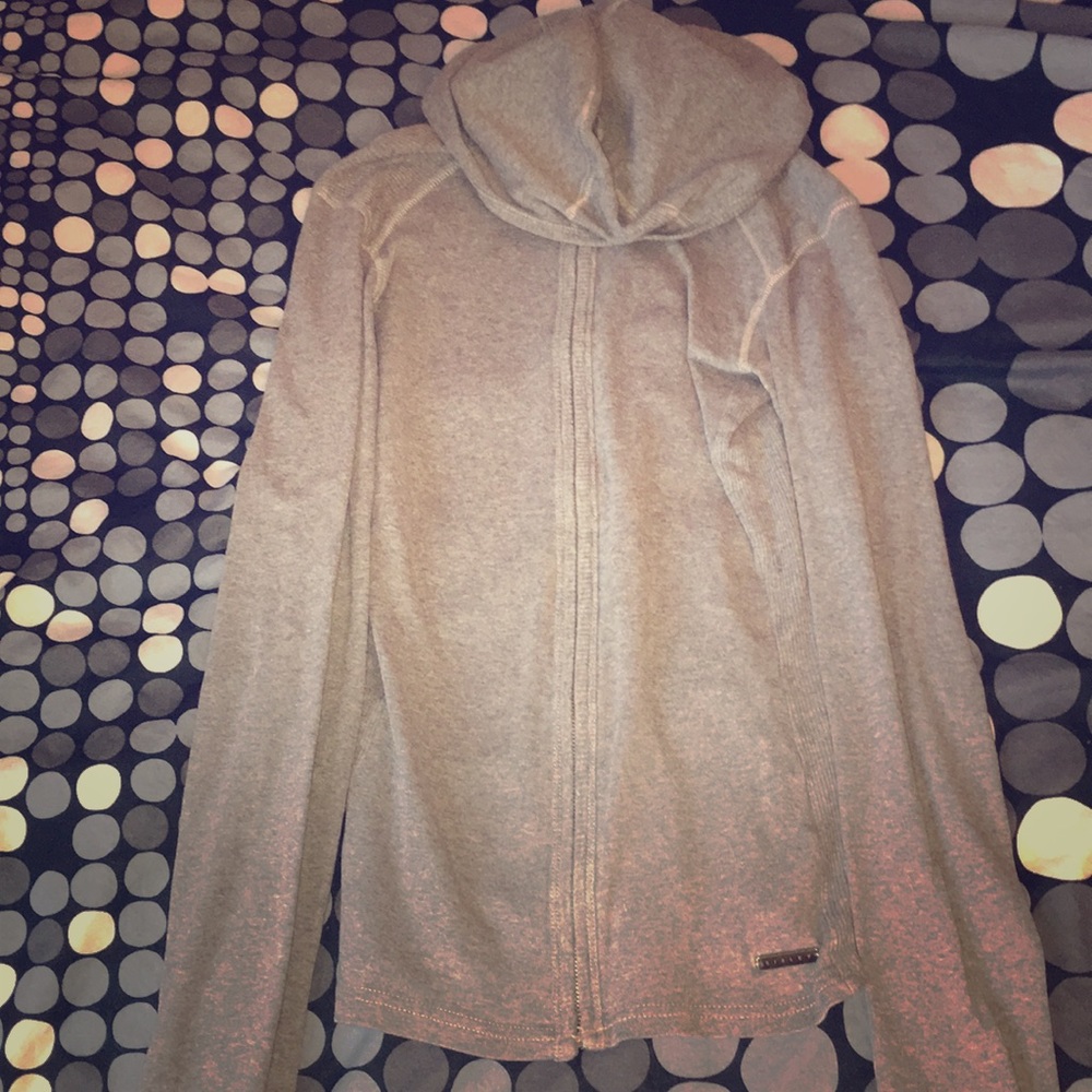 grey zip up jacket